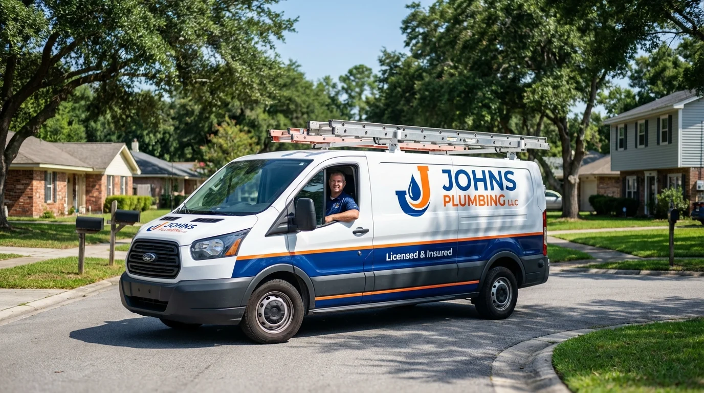 Johns Plumbing LLC service van in Harriman, TN